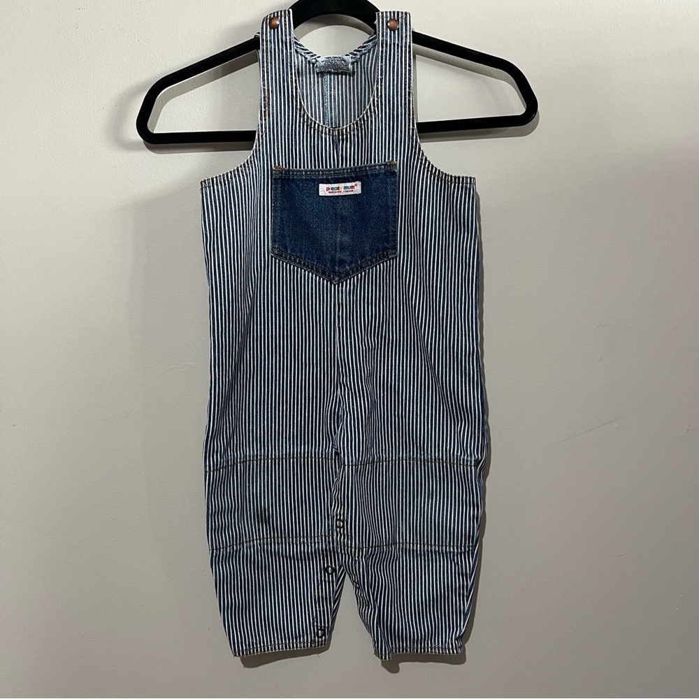 Vintage please mum overalls jumper blue stripes